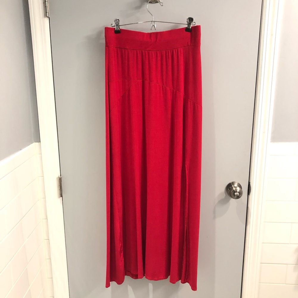 Red Maxi Skirt
